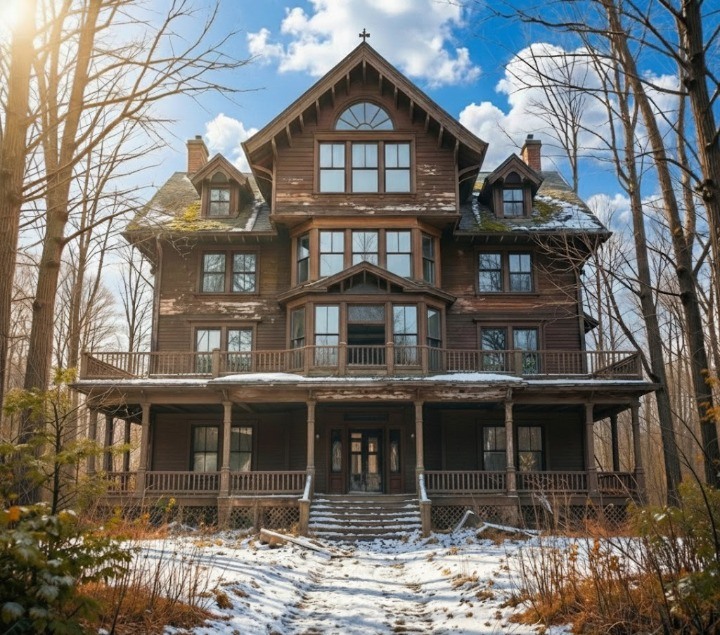 Dark-wood mansion in the Northeast U.S. was once a beloved family retreat, built in the late 1800s by a wealthy banker Now Listed for Sale at Over $500,000